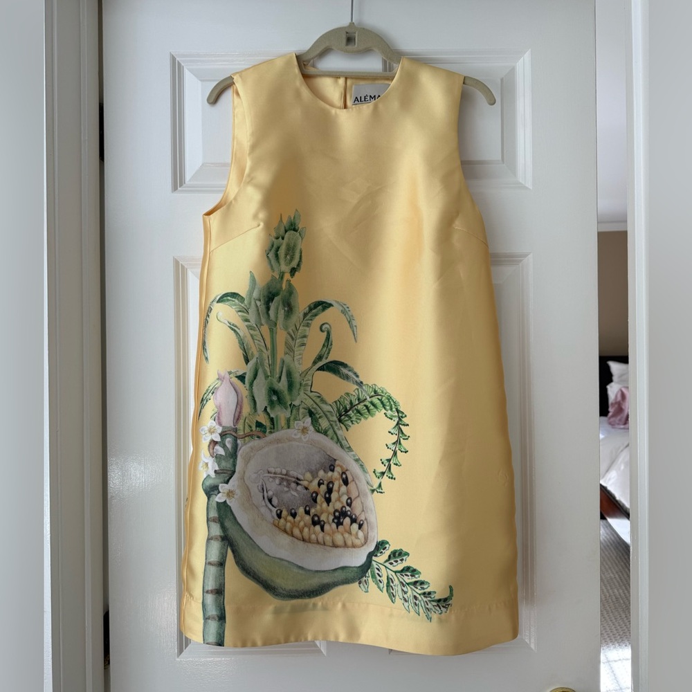 Alemais Yellow Tropical Print Mini Shift Dress - Picture 5 of 5